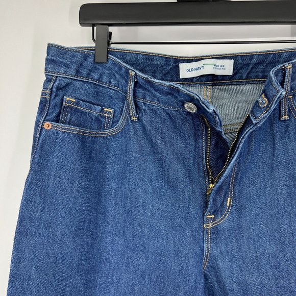 Old navy Jeans Extra High Waisted Rise Wide Leg Blue Denim - Picture 4 of 9
